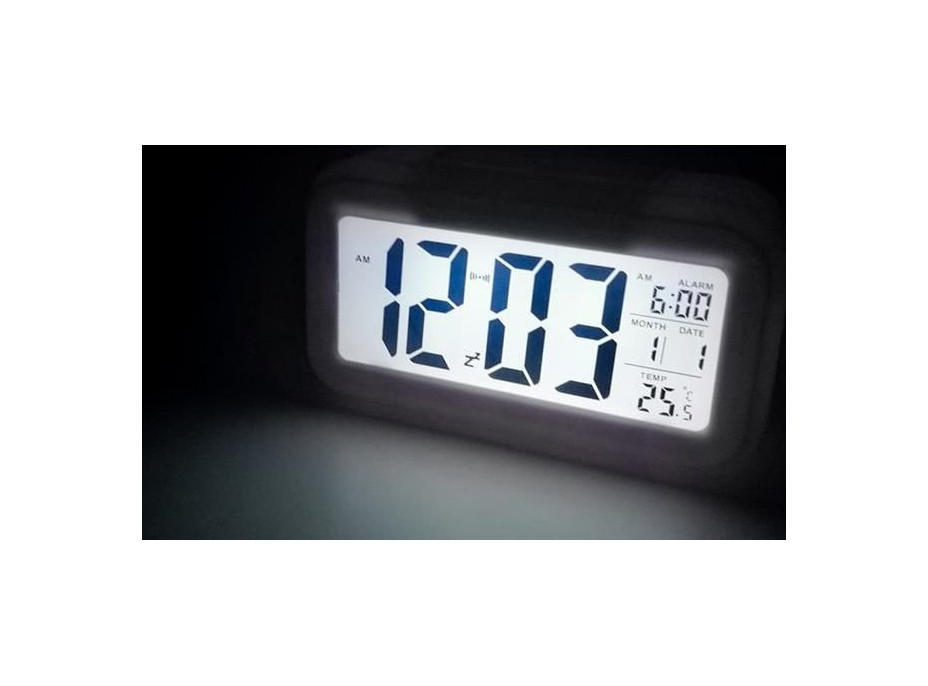 Budík - biele LED digitálne hodiny