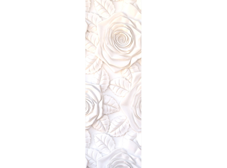 Moderné fototapety - Sadrový basreliéf ruže - 90x270 cm