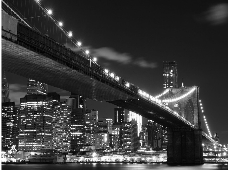 Moderné fototapety - Brooklynský most v noci - 360x270 cm