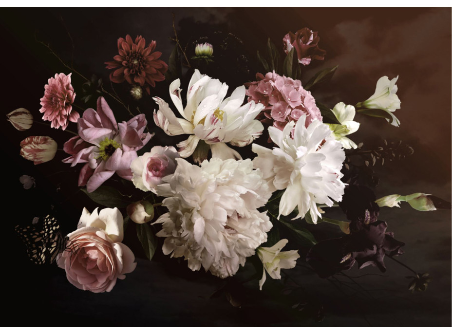 Moderné fototapety - Kompozícia kvetov na temnom podklade - 155x110 cm