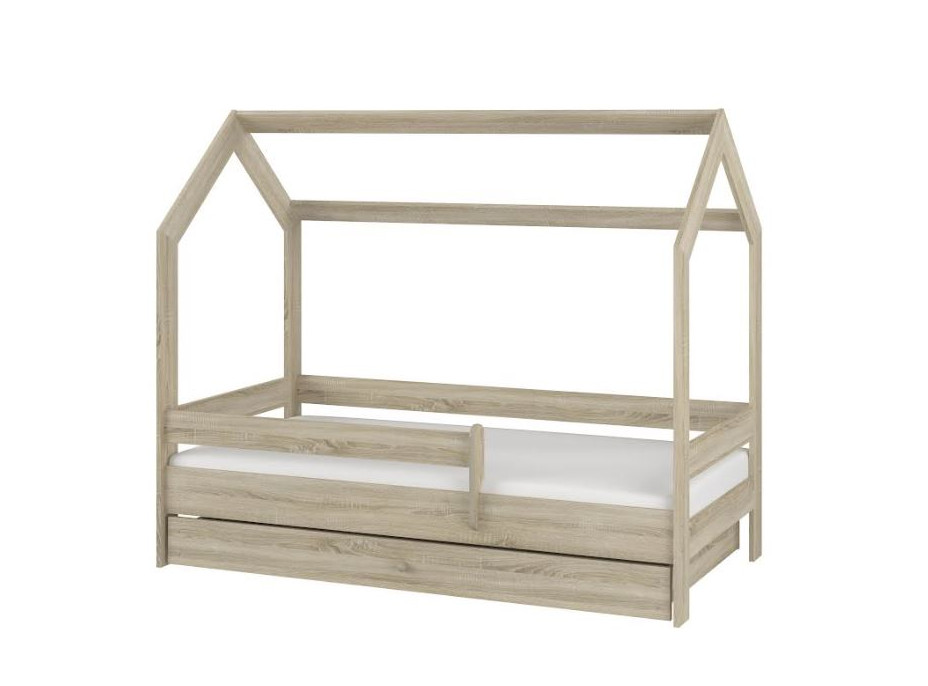 Detská domčeková posteľ so šuplíkom LITTLE HOUSE - dub sonoma - 160x80 cm