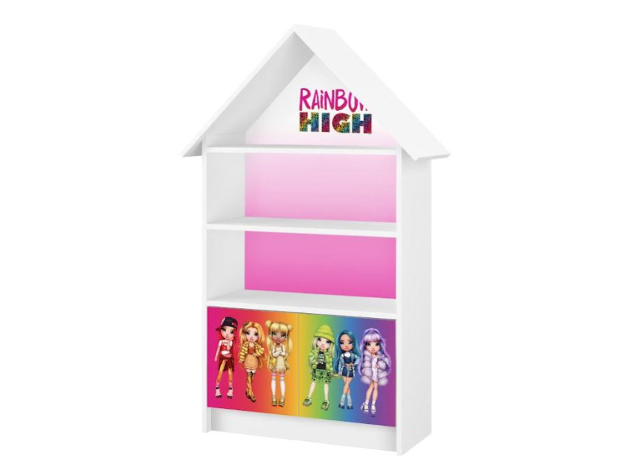 Detský domčekový úložný regál Rainbow High - Girls - ružový