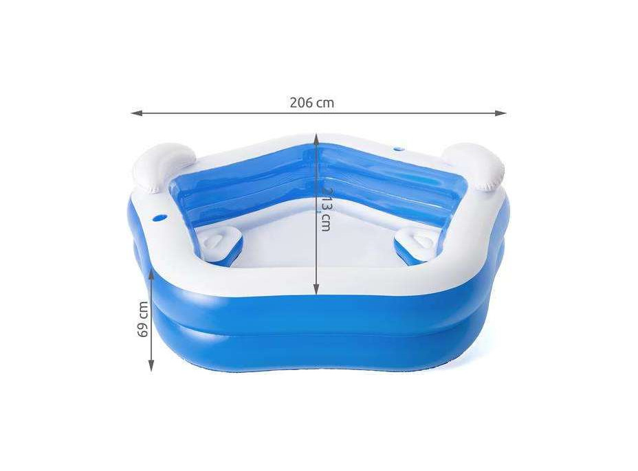 Nafukovací bazén so sedátkami BESTWAY 54153 - 213x207x69cm