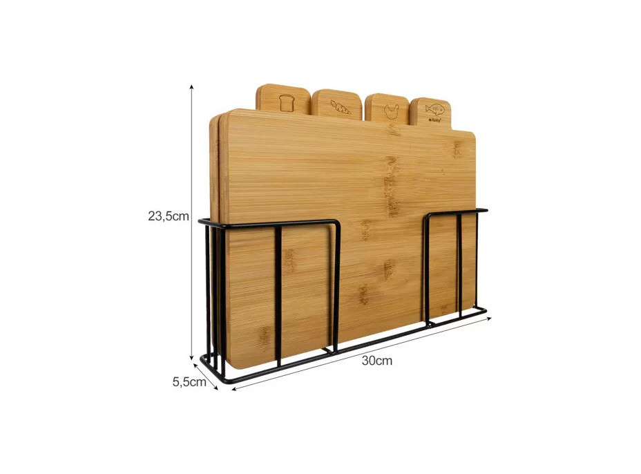 Bambusová doštička - sada 4 ks