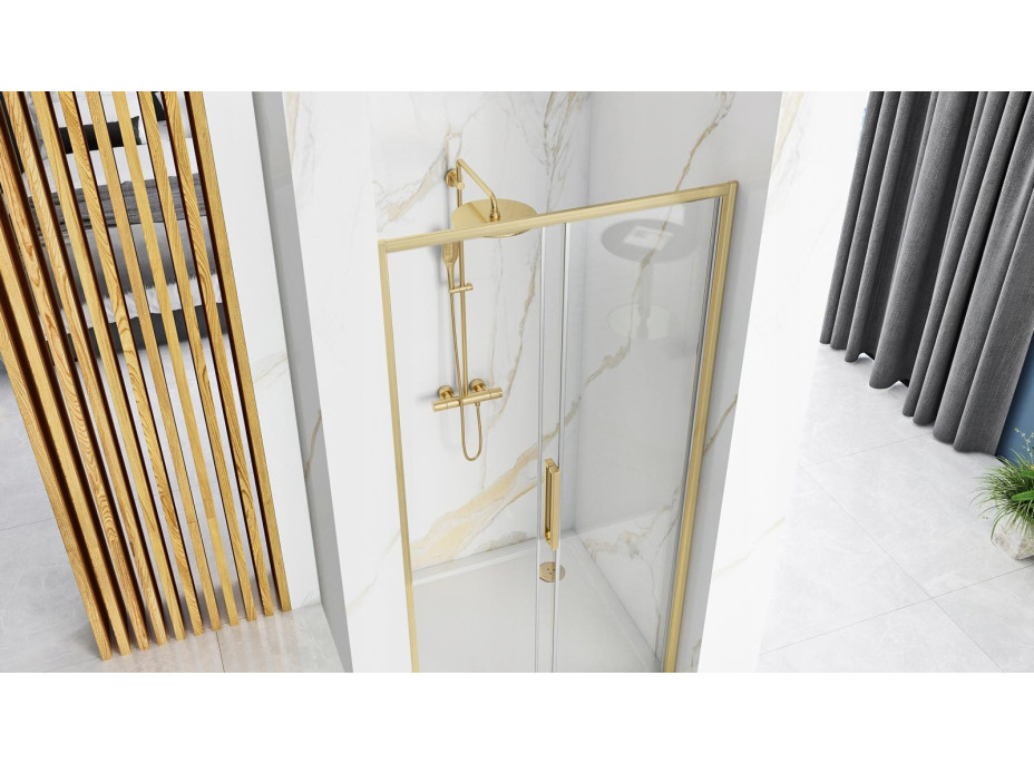 Sprchové dvere Rea RAPID slide 110 cm - zlaté brúsené