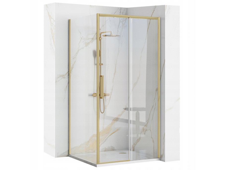 Sprchovací kút Rea RAPID slide 120x80 cm - zlatý brúsený