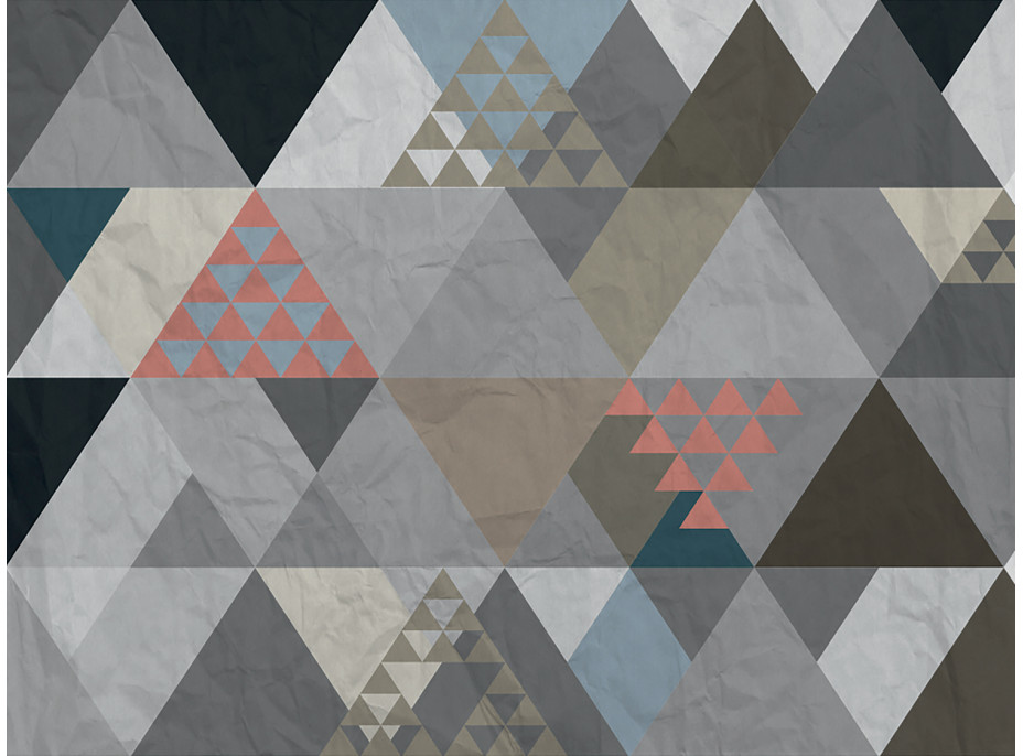 Moderné fototapety - Abstrakcia s farebnými trojuholníkmi 2 - 360x270 cm
