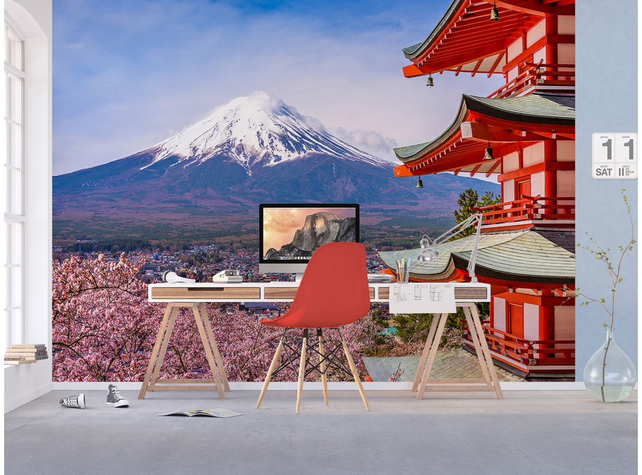 Moderné fototapety - Kvitnúce sakura v Japonsku - 360x270 cm