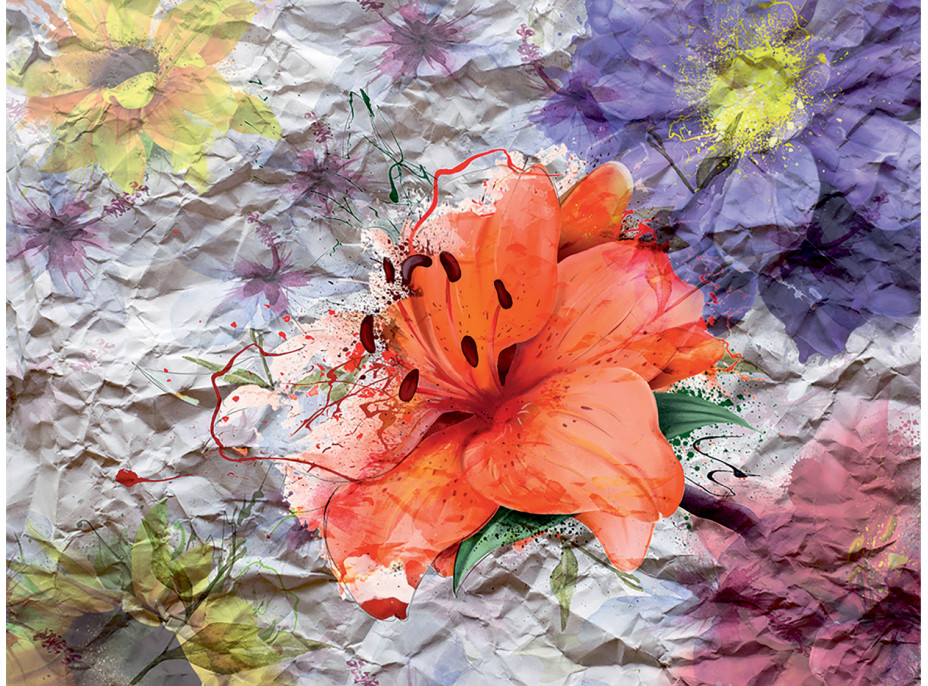 Moderné fototapety - Kvety na papieri - 360x270 cm