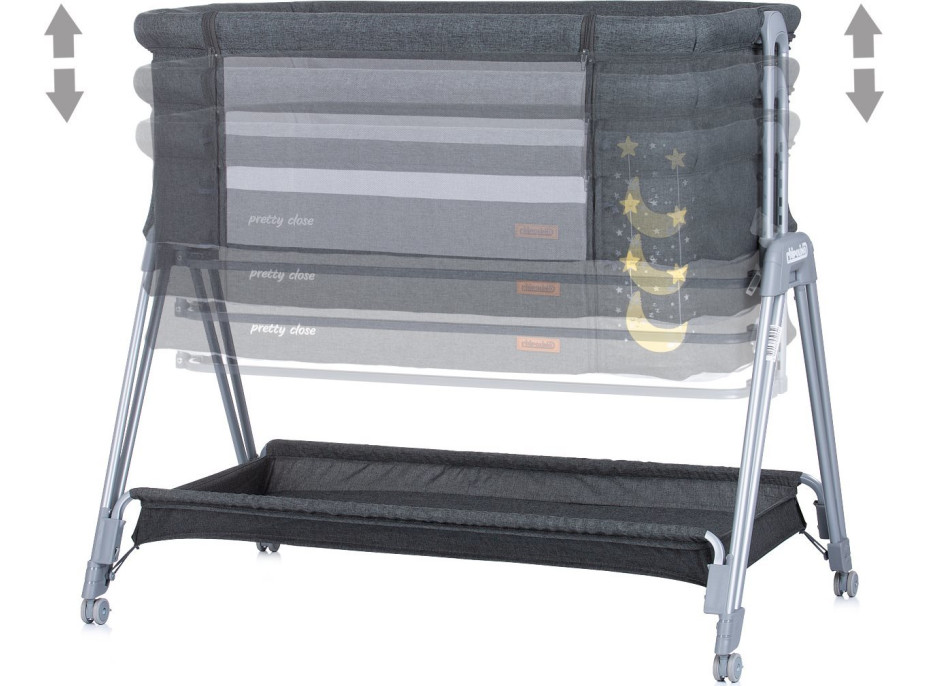 CHIPOLINO Postieľka Pretty Close 3v1 Anthracite