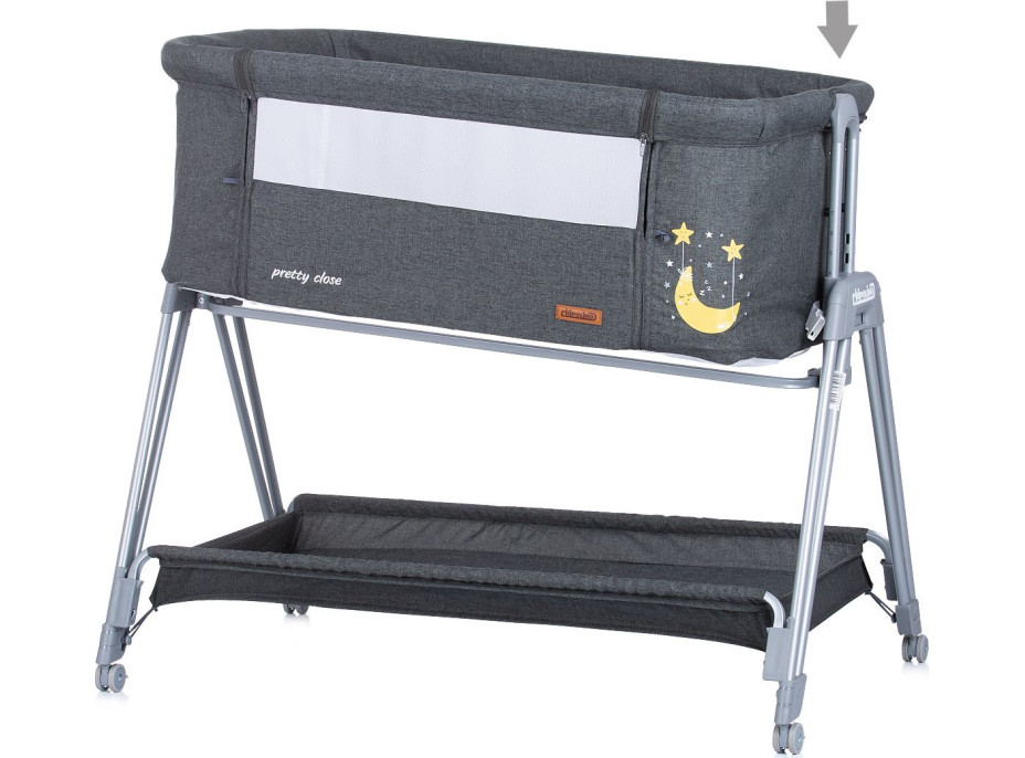 CHIPOLINO Postieľka Pretty Close 3v1 Anthracite