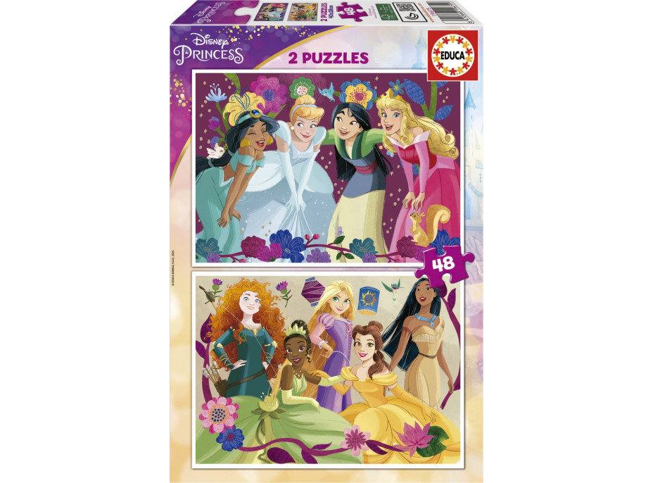 EDUCA Puzzle Disney princeznej 2x48 dielikov