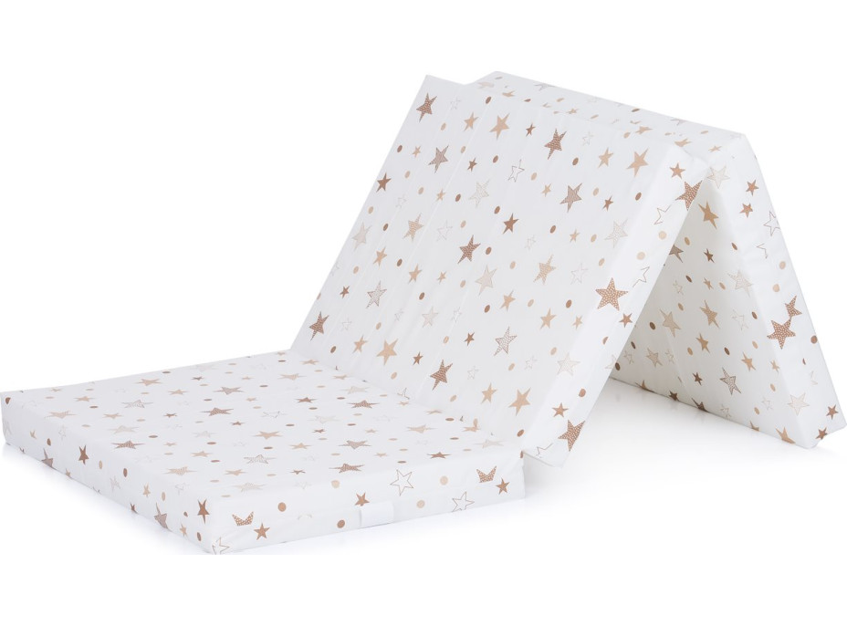 CHIPOLINO Skladací matrac 120x60 cm White,beige stars CHIPOLINO Skladací matrac 120x60 cm White,beige stars