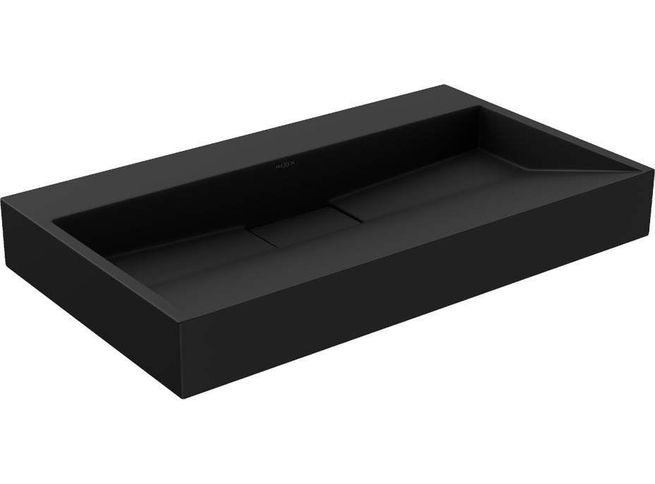 Umývadlo z liateho mramoru MEXEN AVA 80 cm - bez otvoru - čierne, 23018070