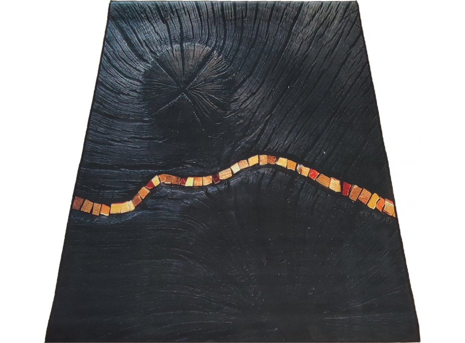 Kusový koberec Black&Gold - Wood