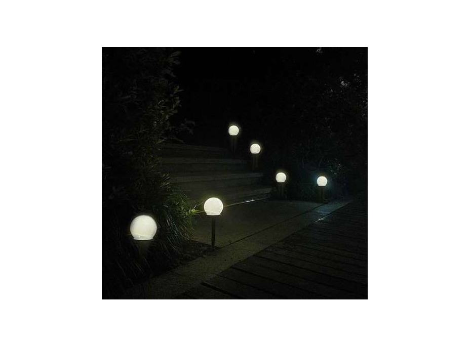 Solárna záhradná lampa - guľa, súprava 6 ks