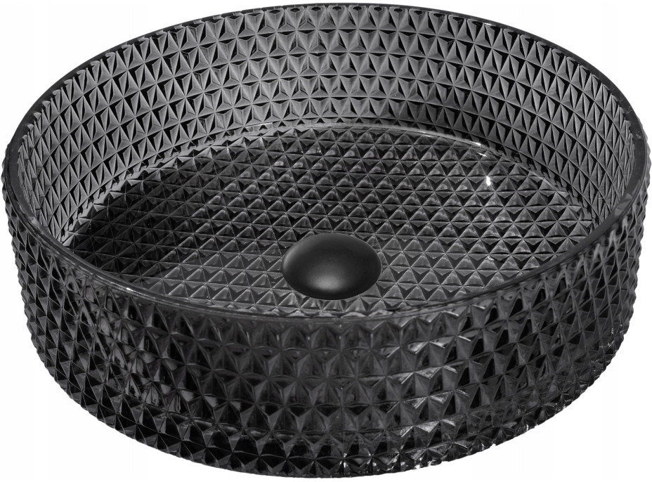Sklenené umývadlo MEXEN AURA - krištáľový vzor - čierne, 24013970