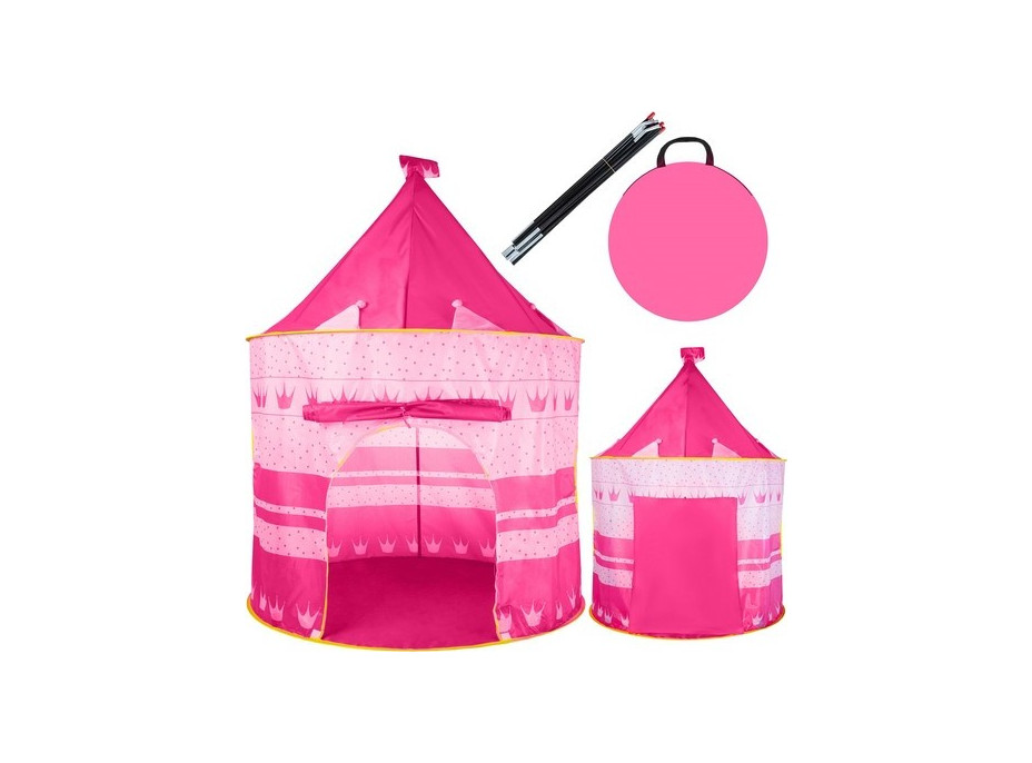 Ružový detský stan