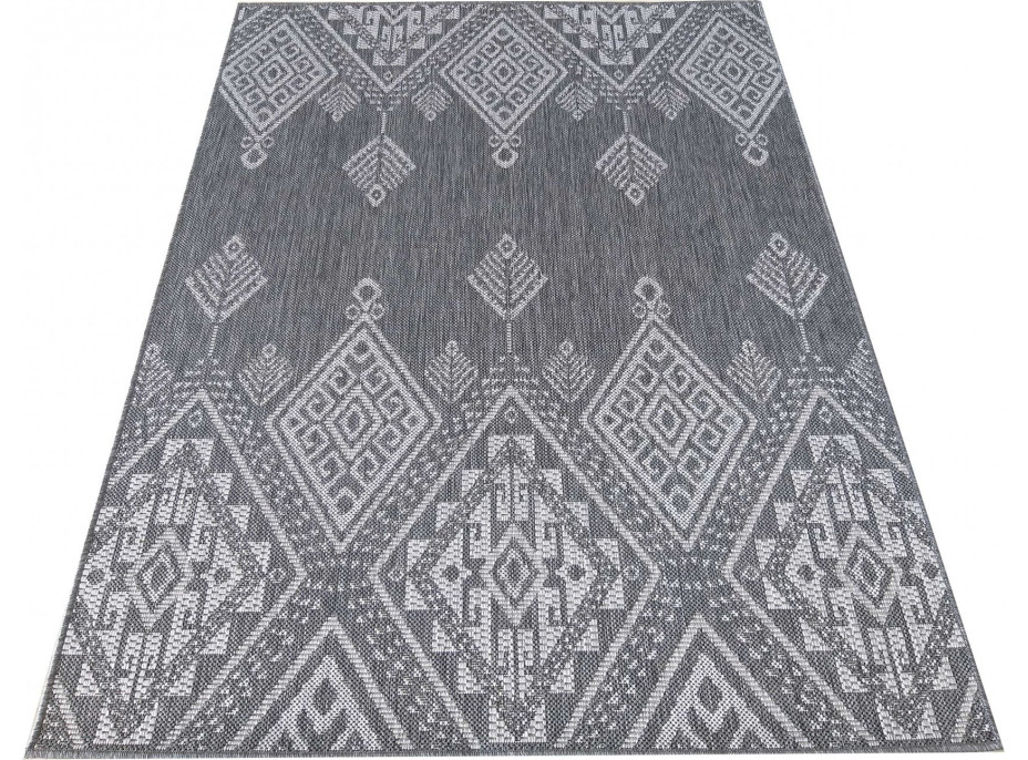 Kusový koberec Needle - ornament - šedý