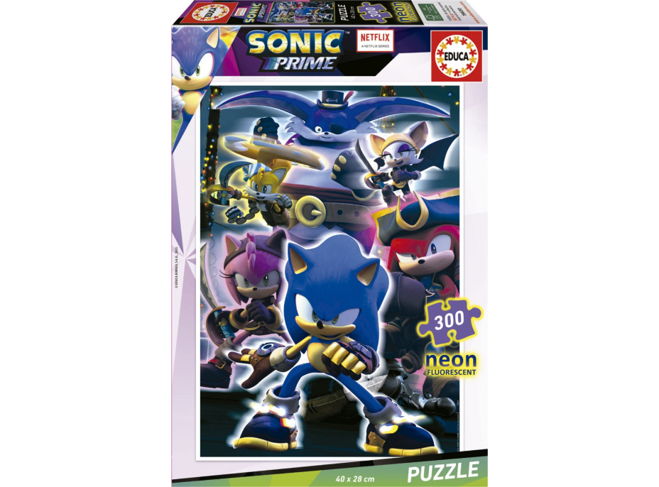 EDUCA Svietiace puzzle Sonic Prime 300 dielikov