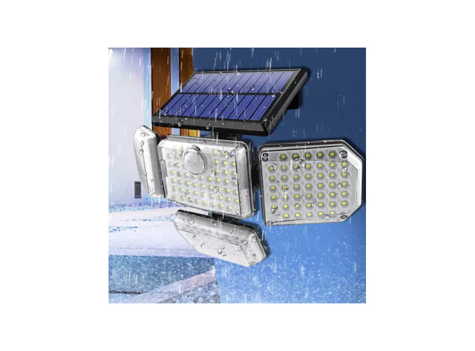 Solárne 171 LED osvetlenie s PIR čidlo pohybu / súmraku