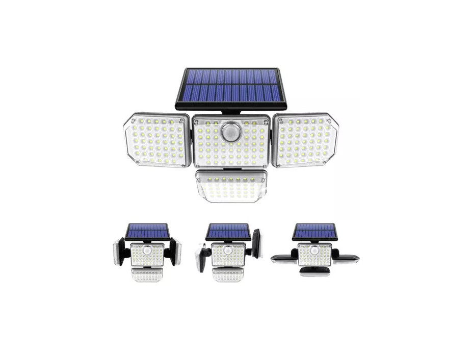 Solárne 171 LED osvetlenie s PIR čidlo pohybu / súmraku