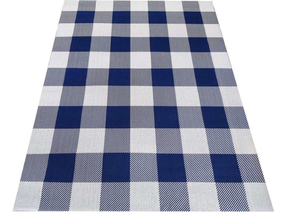Kusový tkaný koberec Parla - bielomodrý