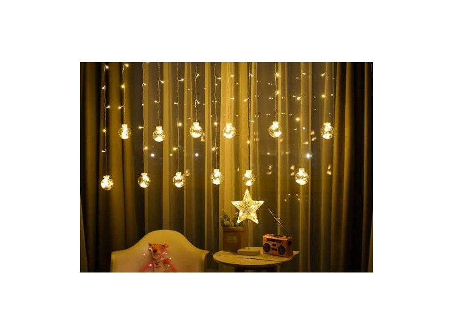 Svetelný záves Banky - 108 LED - teplá biela 31V