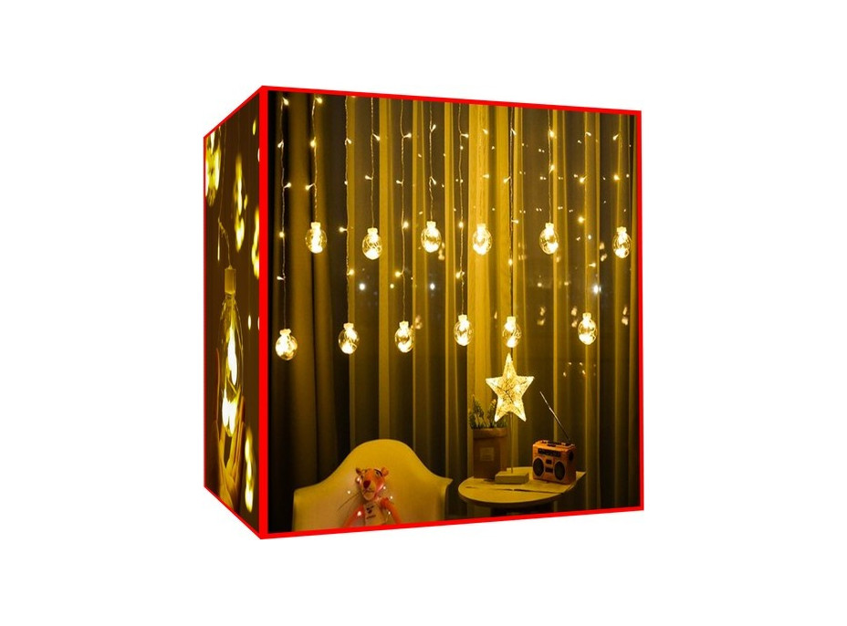Svetelný záves Banky - 108 LED - teplá biela 31V