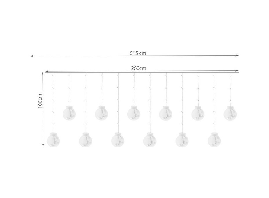 Svetelný záves Banky - 108 LED - teplá biela 31V
