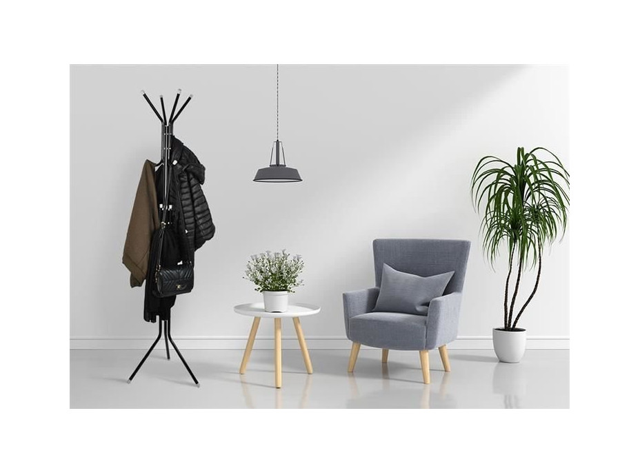 Stojanový vešiak 175 x 42 cm - čierny