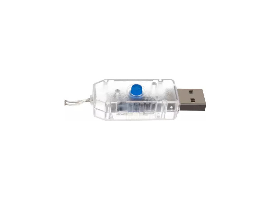Svetelný záves s diaľkovým ovládačom Vločky a hviezdičky - 138 LED USB - teplá biela