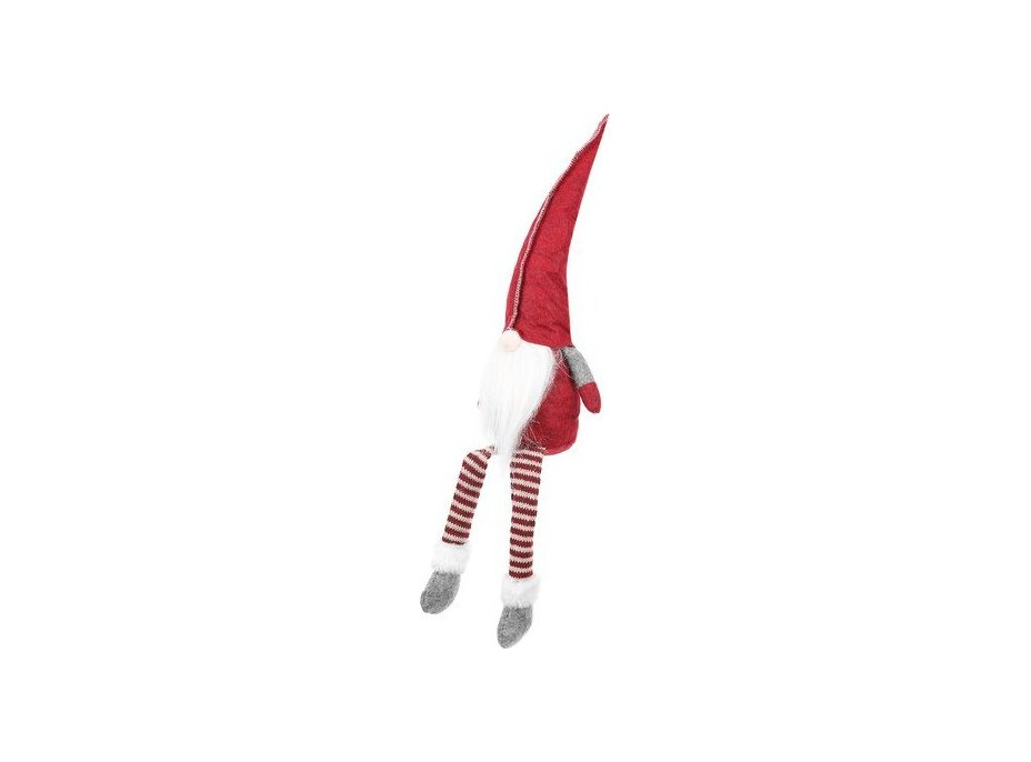 Vianočný sediaci elf 50 cm - červený