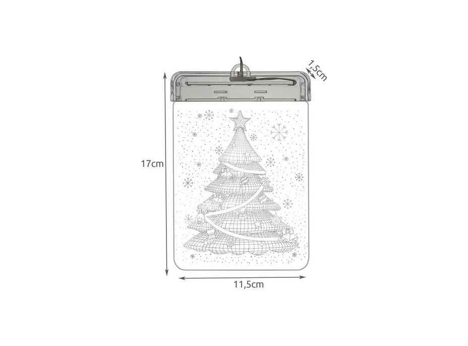 Vianočná dekoračná LED 3D vitráž - Vianočný stromček