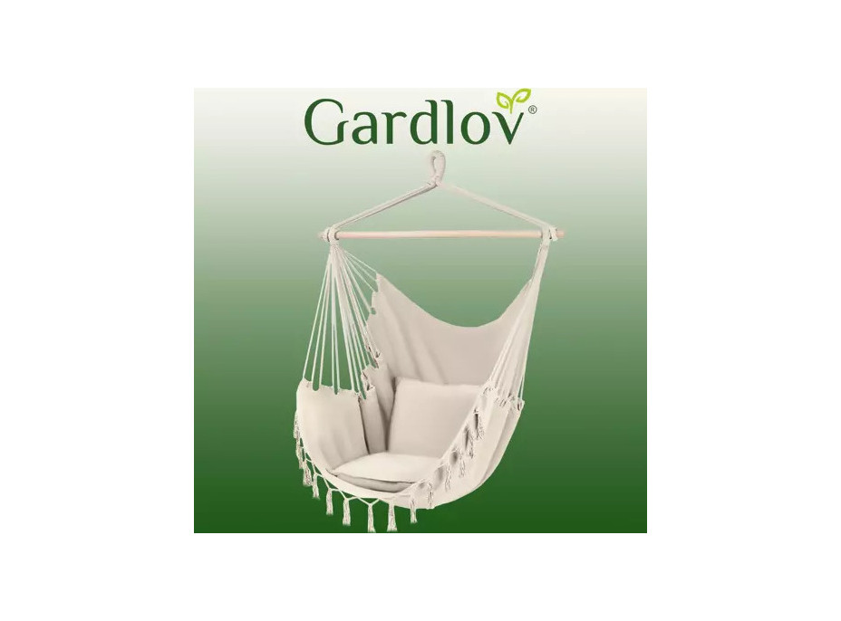 Béžové brazílske závesné hojdacie kreslo 130 x 97 cm