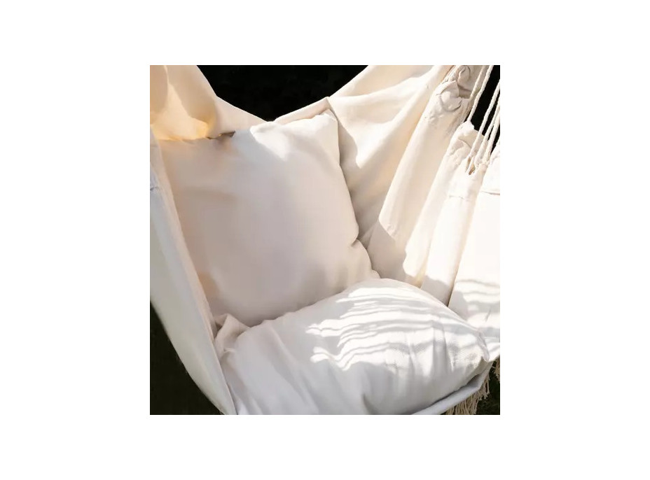 Béžové brazílske závesné hojdacie kreslo 130 x 97 cm