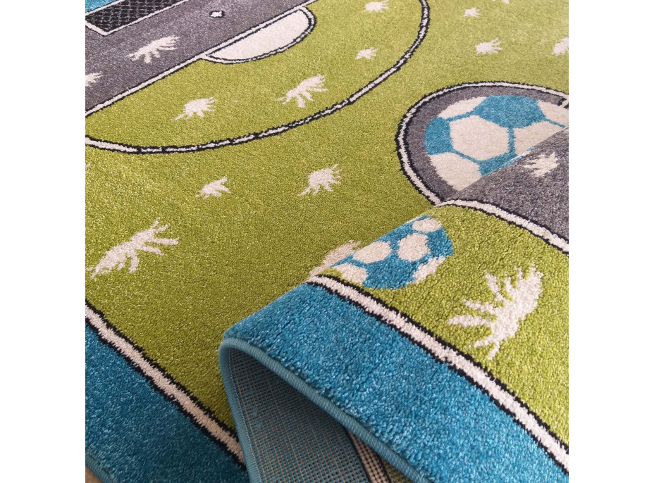 Detský koberec Štadión - zelený/modrý