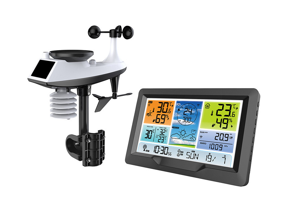 Profesionálna meteostanica - tlak, teplota, vlhkosť, zrážky, hodnoty vetra