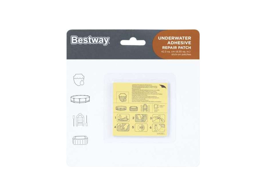 Samolepiace opravné záplaty, 10 ks, 6,5 x 6,5 cm