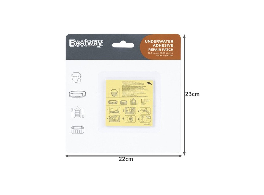 Samolepiace opravné záplaty, 10 ks, 6,5 x 6,5 cm