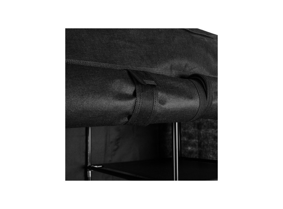Skladacia textilná šatníková skriňa 170x170 cm - čierna