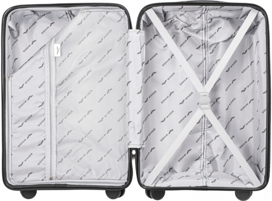 Moderné cestovné kufre DIMPLE - set S+M+L - čierne - TSA zámok