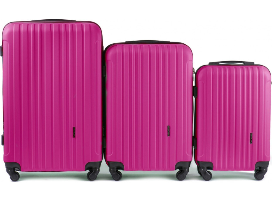Moderné cestovné kufre FLAMENGO - set S+M+L - ružové
