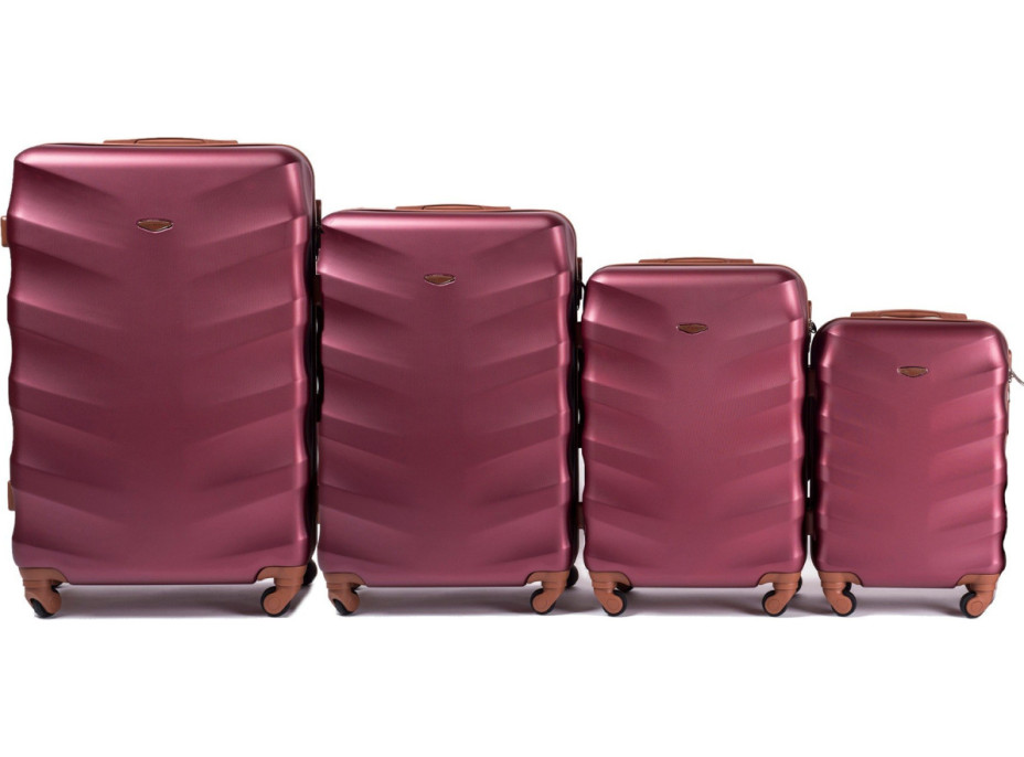 Moderné cestovné kufre ARROW - set XS+S+M+L - vínovo červené