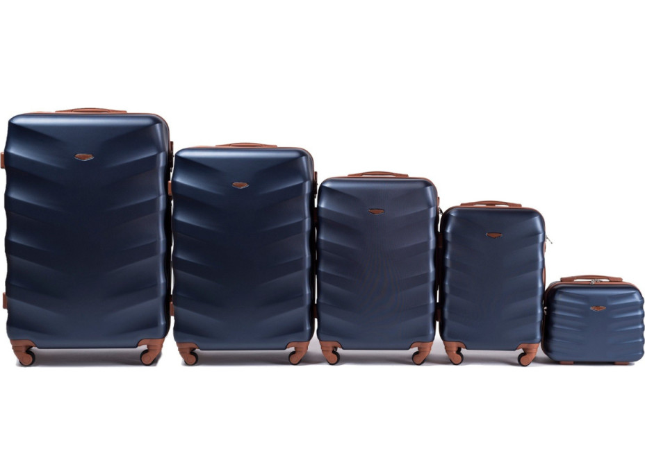 Moderné cestovné kufre ARROW - set KK+XS+S+M+L - tmavo modré