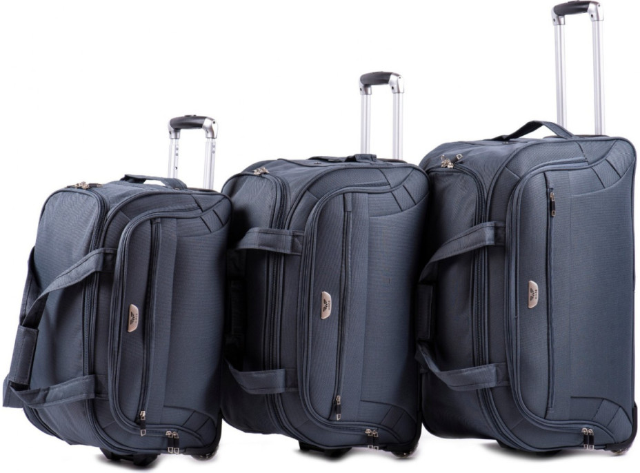 Moderné cestovné tašky CAPACITY - set S+M+L - šedé