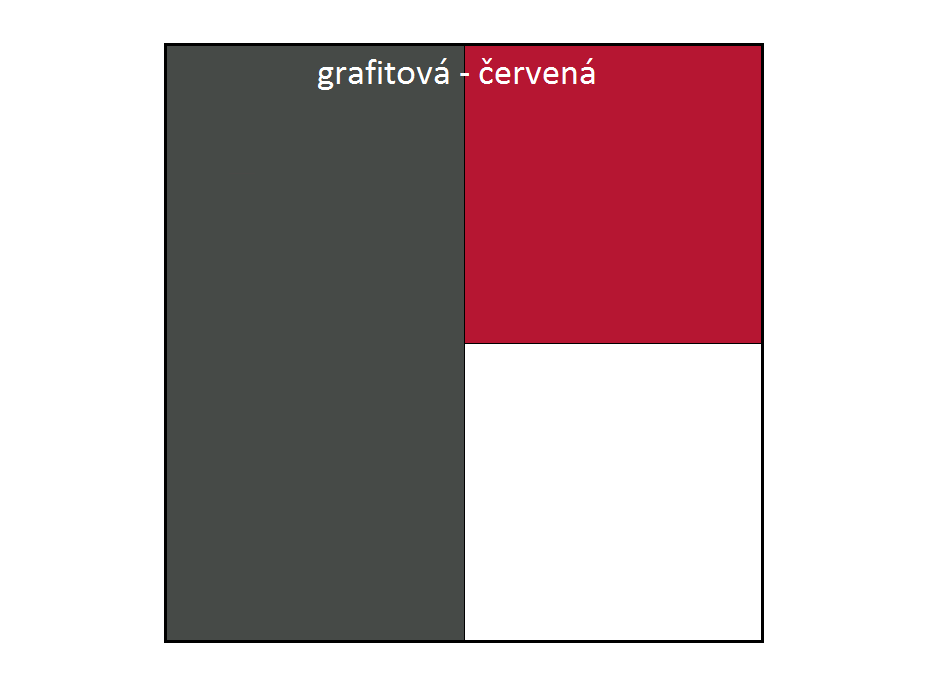 Farebné prevedenie - grafit / červená / biela