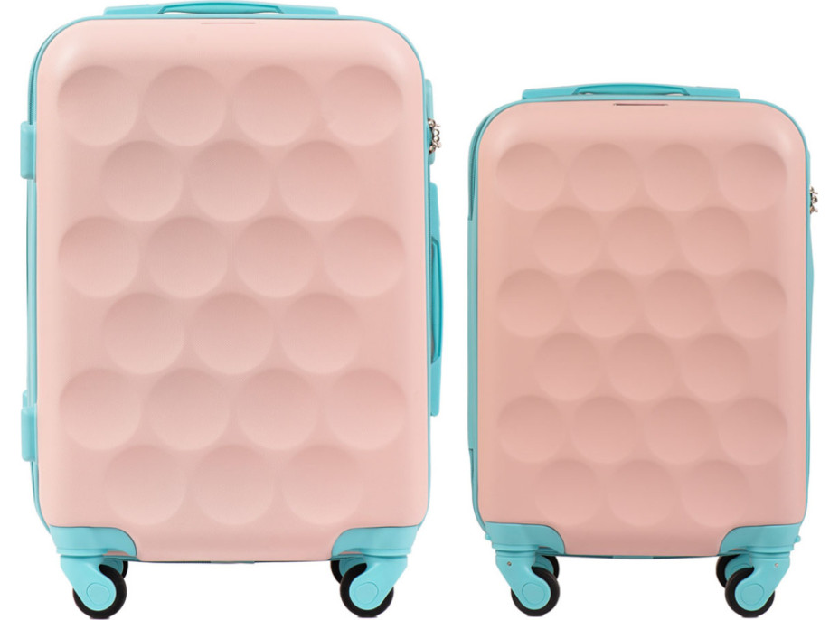 Detské cestovné kufre BUBBLE - set XS+S - ružové