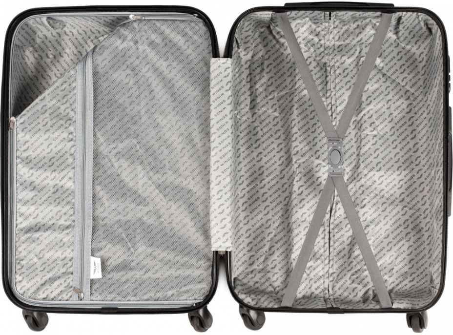 Moderné cestovné kufre DUVE - set S+M+L - tmavo šedé - TSA zámok