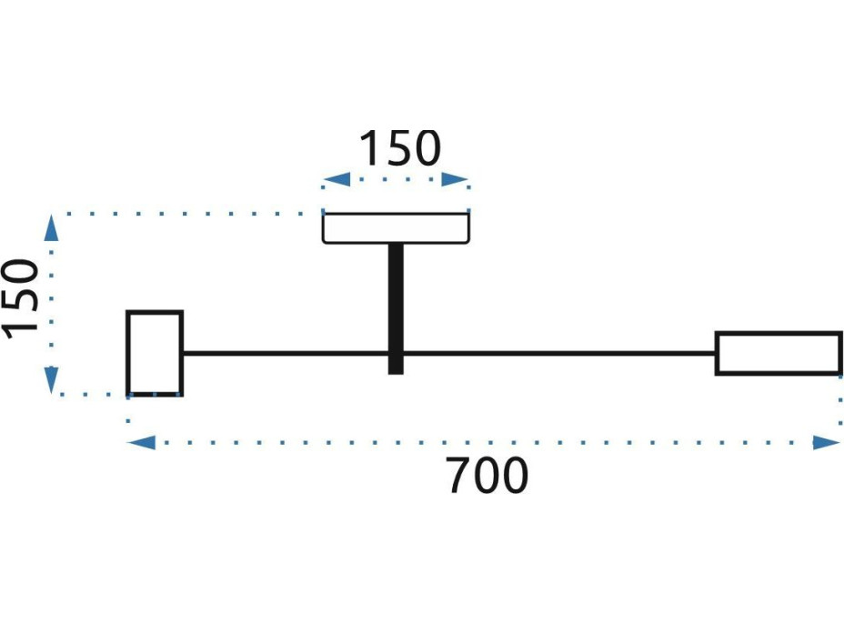 Stropné LED svietidlo GRID extend 60W - čierne / hnedé + ovládač